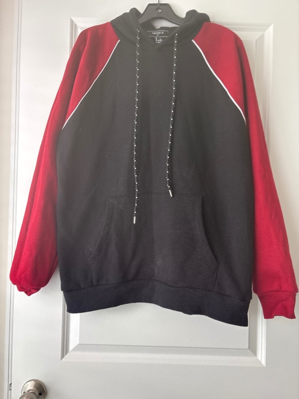 Men’s Forever 21 Black and Burgundy Hoodie